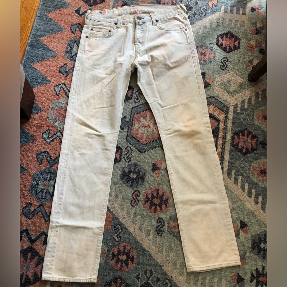 True Religion White Tapered Jeans